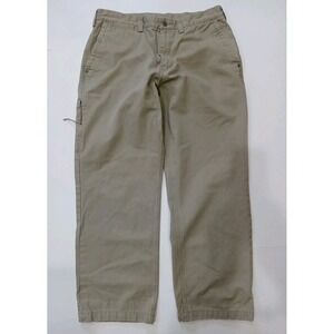 Duluth Trading Co Pants Mens 36X30 (34x29) Tan Ballroom Straight Leg Flat Front